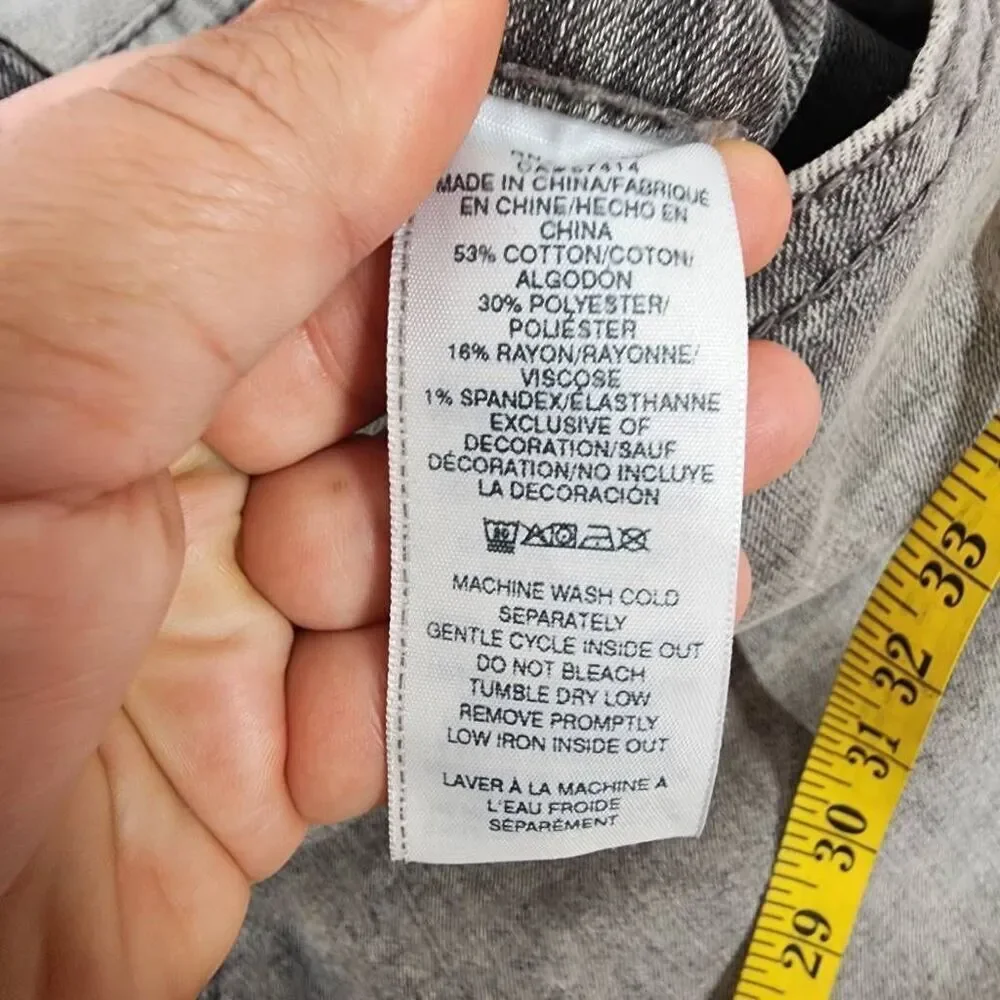 True Religion Ricky Relaxed Straight Jeans Gray Wash T Flap Pocket Size 42